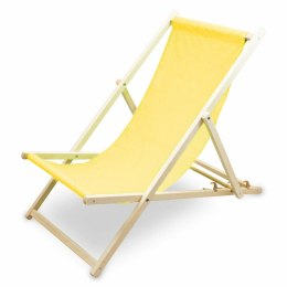 Drewniany leżak plażowy z regulacją żółty