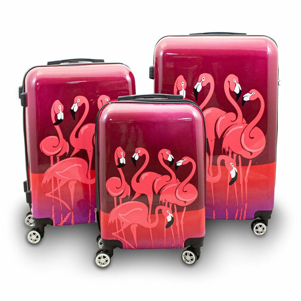 walizki w flamingi różowe