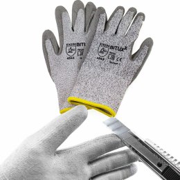 Robocze rękawice certyfikowane EN388 szare S-XL 20szt